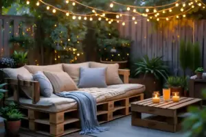 divano da esterno con pallet