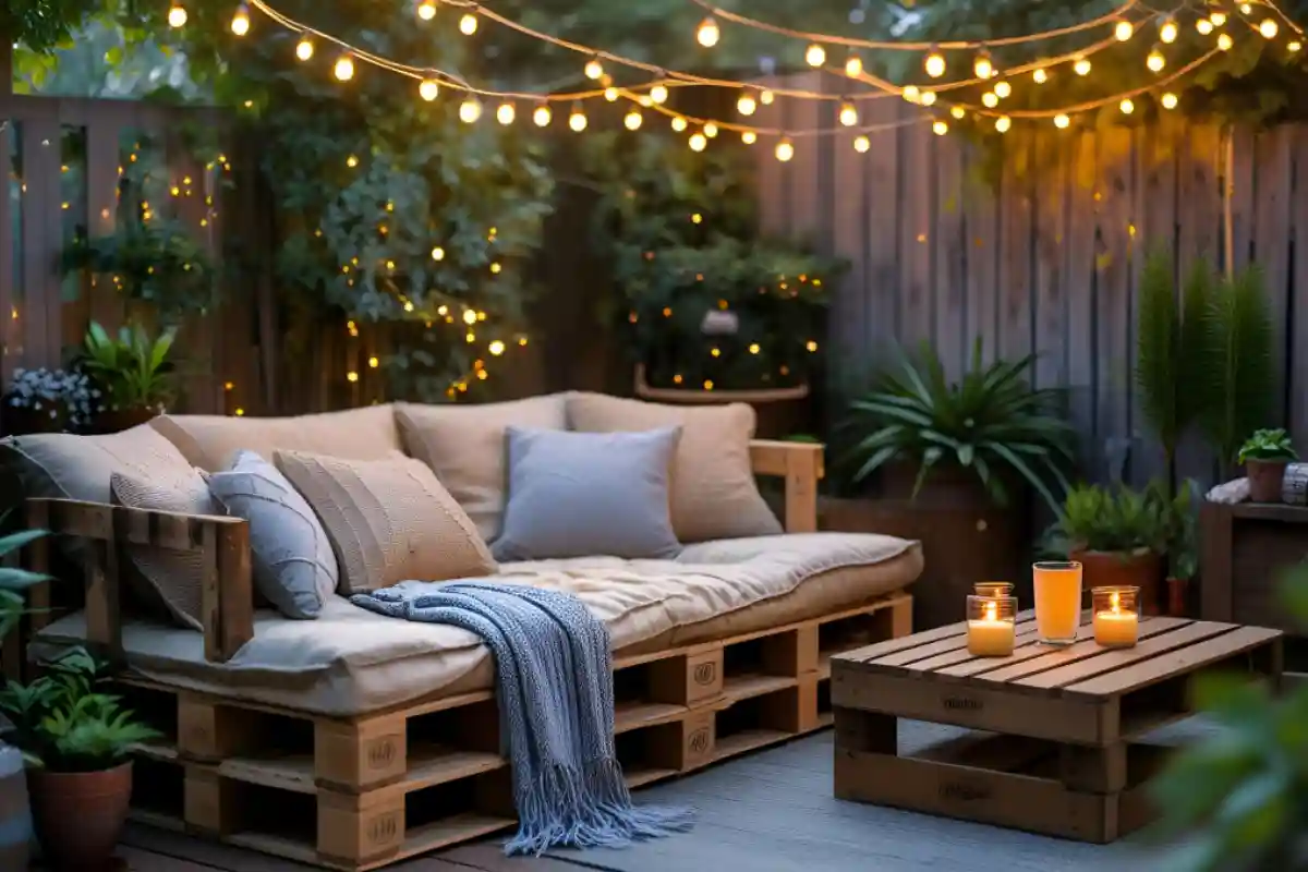 divano da esterno con pallet